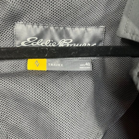 Eddie Bauer Travex Voyager Blazer Jacket Mens 40 Gray Nylon Stretch Travel - Picture 10 of 13